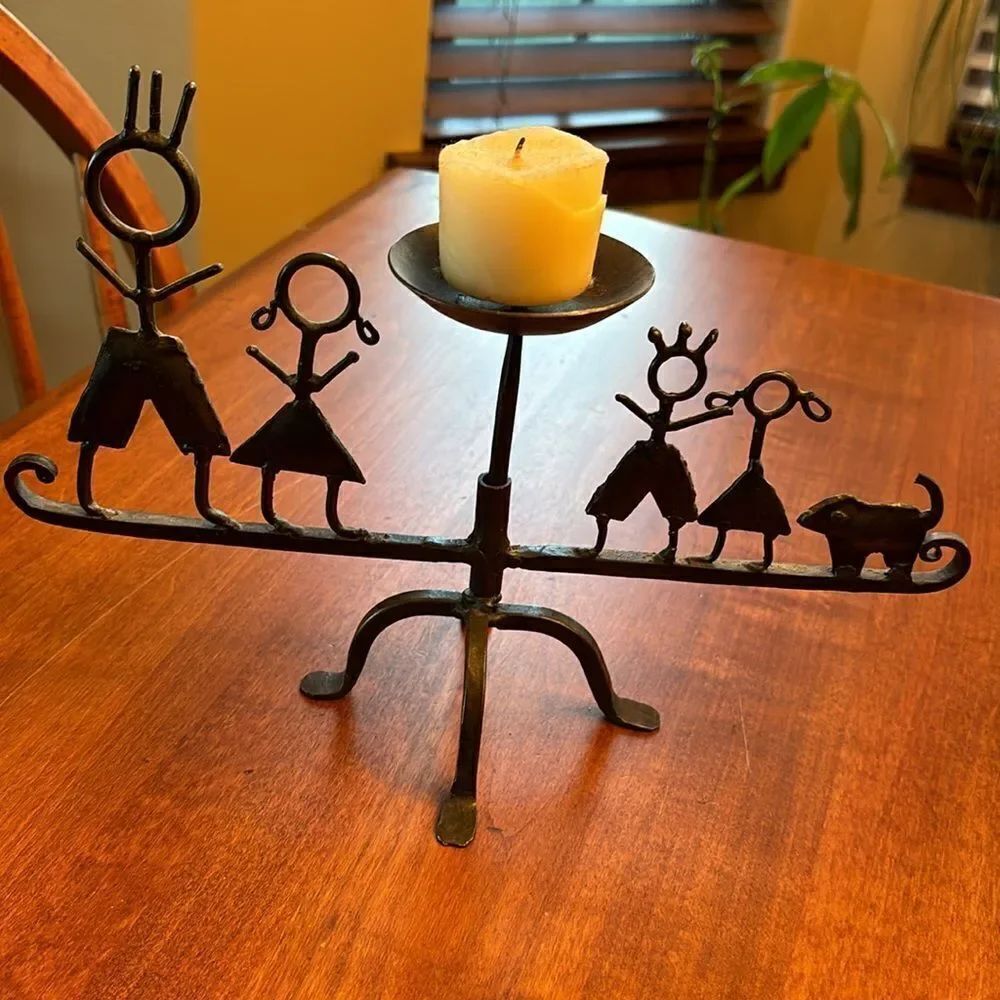 Handmade Metal Family Candle Holder
